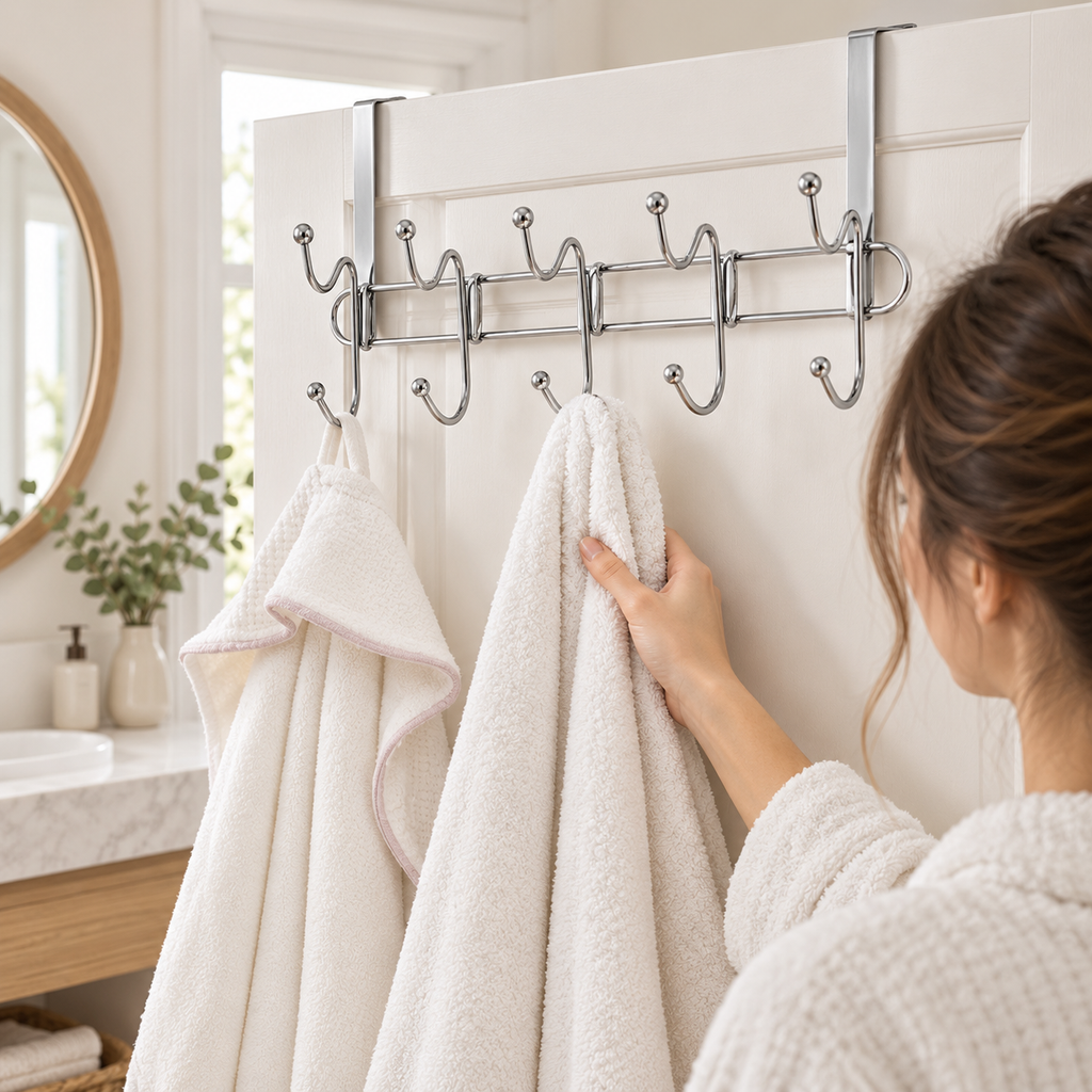 Simplify 10 Hook over-the-door Closet Organizer, Chrome