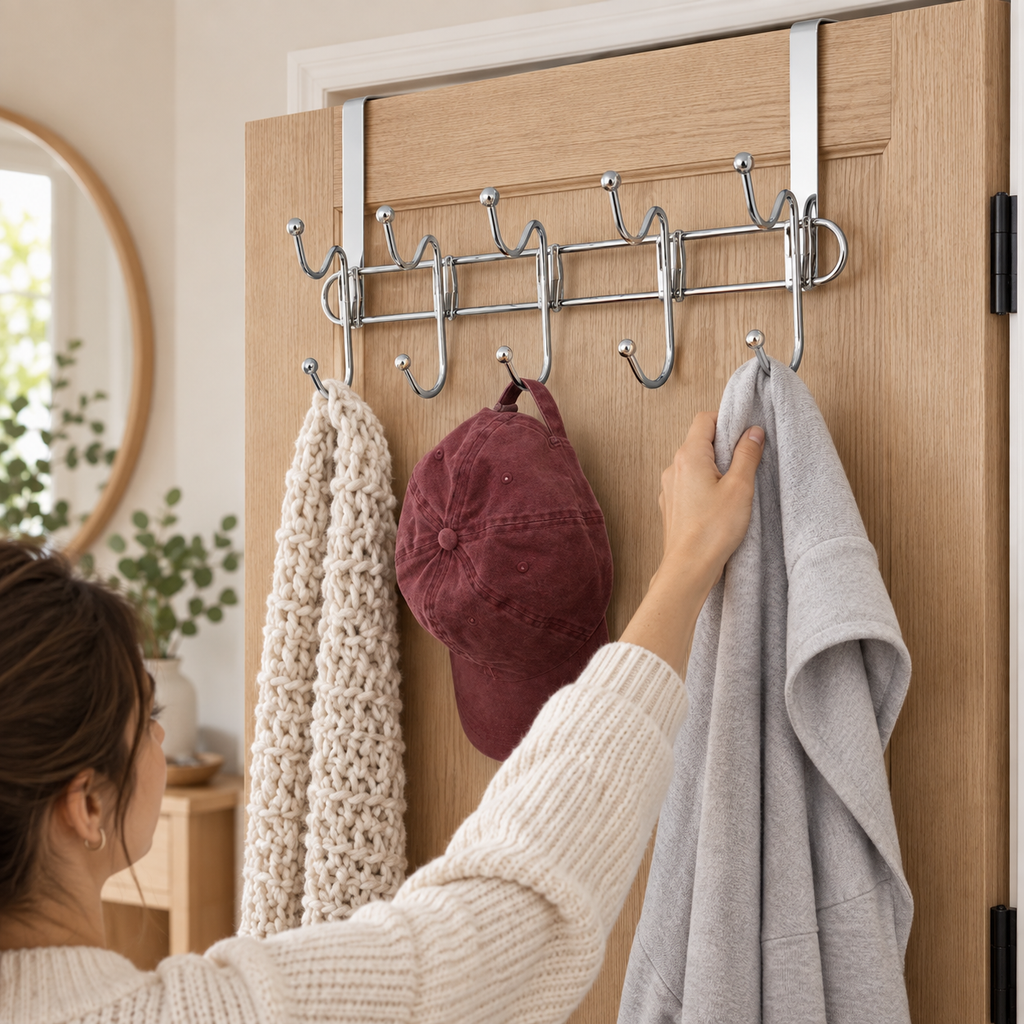 Simplify 10 Hook over-the-door Closet Organizer, Chrome