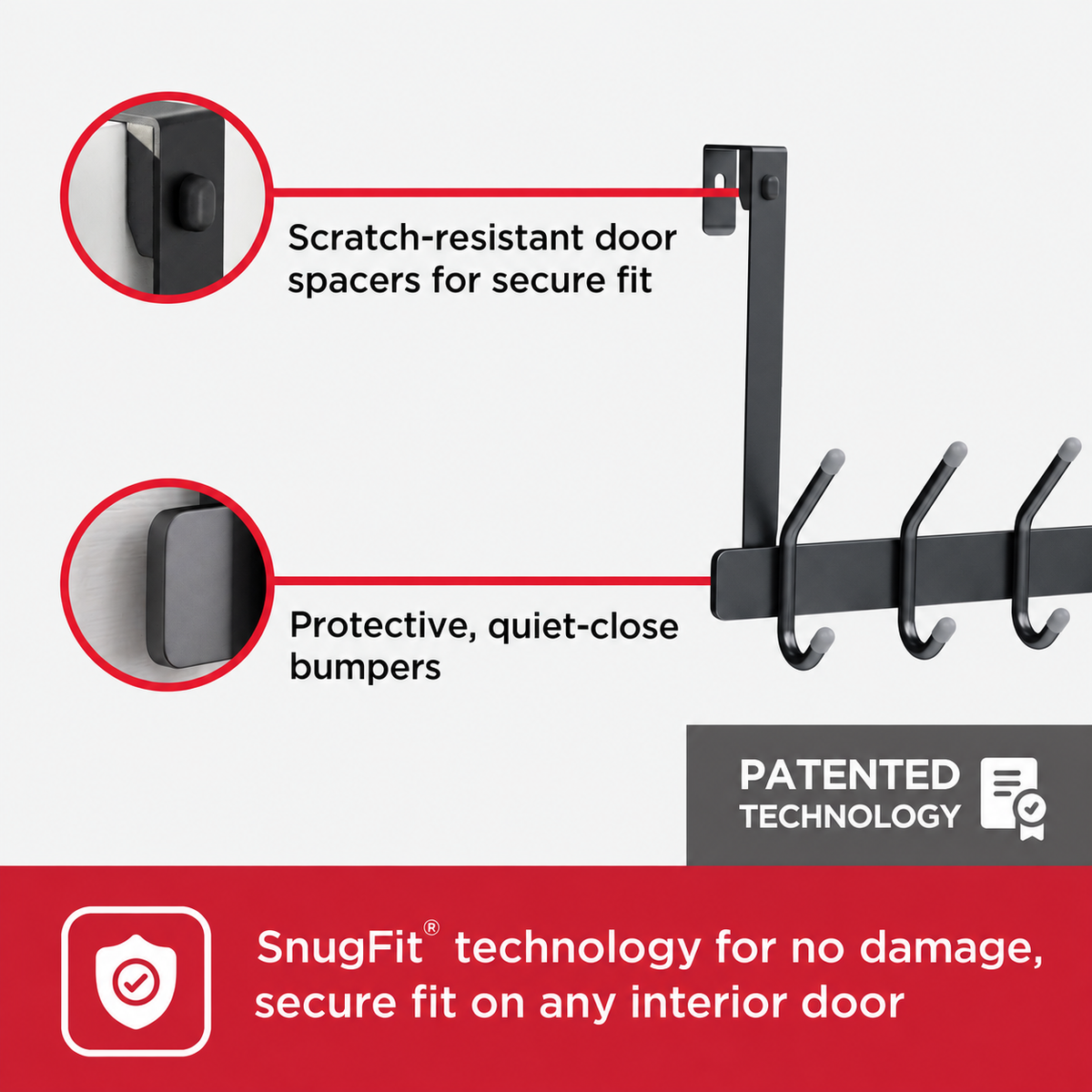 Rubbermaid 5 Double-Hook Over-the-Door Hook Rack